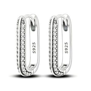 925 Sterling Silver Oval Shaped Hoop Earrings Elegant Minimalist Style